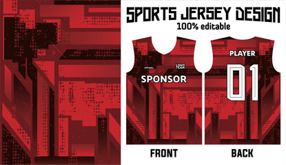 Wall Mural - Abstract red background jersey design for sport uniform