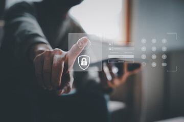 cyber security concept. user privacy data information security encryption, protect business and fina