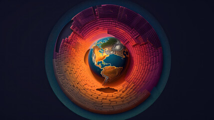 Wall Mural - A picture of the earth inside a tunnel. Generative AI image.