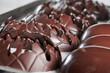 Chocolate easter eggs with different surfaces and form