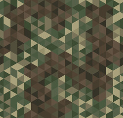 Canvas Print - Vector trendy low poly seamless pattern. Camouflage polygonal background