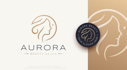 beauty salon hair and cosmetic logo design