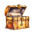treasure chest with treasure ai generative