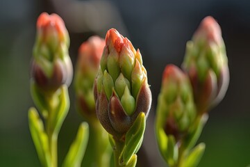 Poster - close-up of vibrant flower buds, ready to bloom in spring, created with generative ai