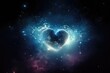 heart, beating within the heart of a nebula, with stars in the background, created with generative ai