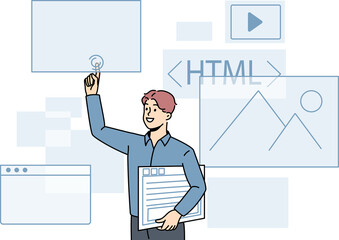 Computer programming and html concept