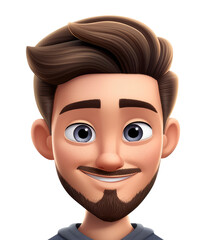 Emoji, happy man on transparent background. PNG, memoji, ai