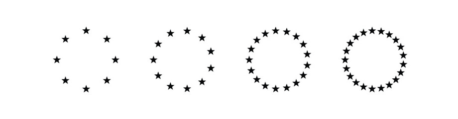 Stars circle frame design. Round star border