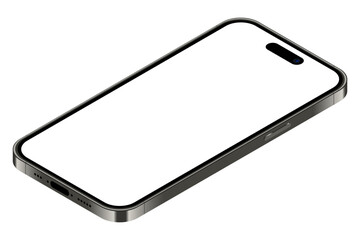 Wall Mural - realistic smartphone mockup. isometric smartphone. 3d mobile phone with blank screen. vector illustr