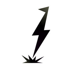 silhouette of lightning striking. lightning bolt flashed. vector illustration