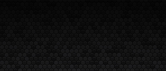 Wall Mural - Dark background vector hexagon metal black