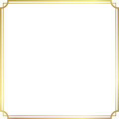 Wall Mural - square vintage gold frame with inverted rounded corner isolated on transparent background, luxury bo