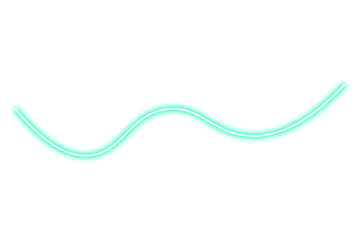 Poster - Neon bright line png. Glowing blue line on transparent background.