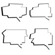Set of speak bubble text digital style, chatting box, message box outline cartoon vector illustration design. Perfect for various purposes, including social media posts, graphic designs.