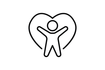 Wall Mural - Wellness icon. People in heart. icon related to healthy living. Line icon style design. Simple vector design editable. EPS 10 and SVG files