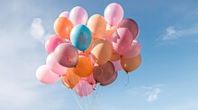 Balloons On Sky. Generative AI
