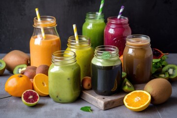 Wall Mural - immune-boosting smoothie, with fruits and vegetables for an immune system boost, created with generative ai