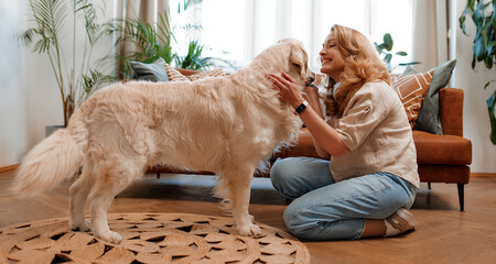 Sticker - Couple with dog at home