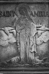 Canvas Print - A vintage engraving of Saint Amelia.