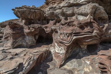 Wall Mural - close-up of natural rock formation, with intricate details visible, created with generative ai