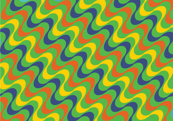 Copacabana Pattern. Rio De Janeiro Sidewalk Style. Colorful Abstract Psychedelic Wave Background