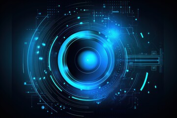 Abstract blue technology hi-tech futuristic background, Generative ai