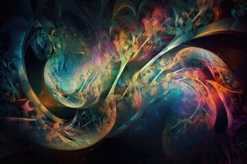 Canvas Print - lucid dream, exploring the molecular world of dna, where shapes and colors shift and morph, created with generative ai