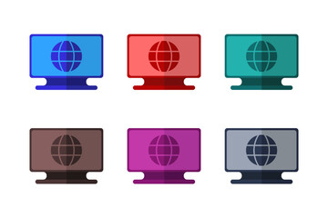 Icon pack colorful web and internet