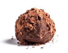 Round Chocolate Truffles And Chocolate Flakes On Top With Transparent Background