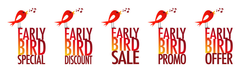 Poster - Early bird special, discount, sale, promo and offer