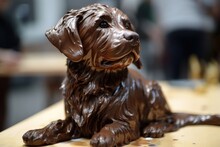 Chocolate Sculpture Of A Beloved Pet, Either Realistic Or Whimsical, Created With Generative Ai