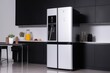 © altitudevisual - smart refrigerator with digital display and wi-fi connection, created with generative ai