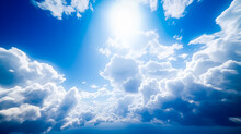 Ciel Bleu Avec Nuage Et Soleil éclatant - Générative IA