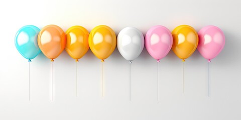 Wall Mural - colorful balloons on a white background Generative AI