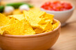 Mexican Nacho Chips and Salsa Dip arrangement on the Table