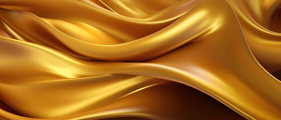 Wall Mural - Golden Silk Waves Background for presentation design. Suit for business, corporate, institution, party, festive, seminar, and talks