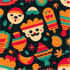 cute simple cinco de mayo pattern, cartoon, minimal, decorate blankets, carpets, for kids, theme print design
