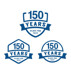 Wall Mural - 150 years anniversary celebration logotype. 150th anniversary logo collection. Set of anniversary design template. Vector illustration.
