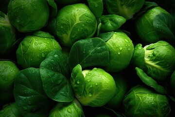 Brussels sprouts with vibrant green color and visible texture