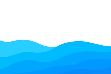 Wall Mural - blue wave water element vector background curve border frame wallpaper presentation education busine