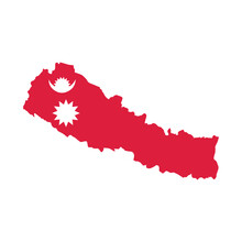 Nepal Map And Flag Vector Illustration