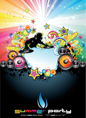 Wall Mural - Musical Event Flyer With Colorful Abstract Elements