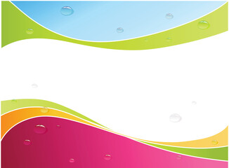 Wall Mural - Bubbles on colorful surface. Vector art.