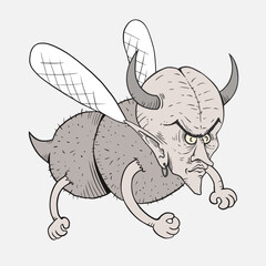 Sticker - Design of mutant insect flying