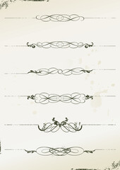 Wall Mural - curly grunge page rules - vector illustration