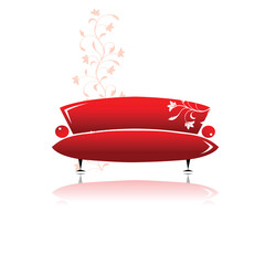 Wall Mural - Red sofa design