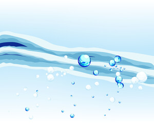Wall Mural - Abstract water vector background with bubbles of air