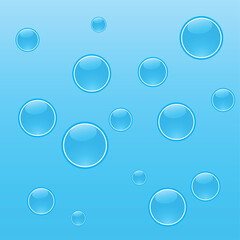 Canvas Print - Bubbles in the water. Vector art.