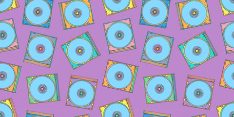 CD disk pattern. 2000s cd disk for boombox or computer. Y2k wallpaper. CD disk. Retro background. Nostalgia for the 90s and 2000s.