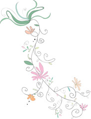 Sticker - Floral elements vector